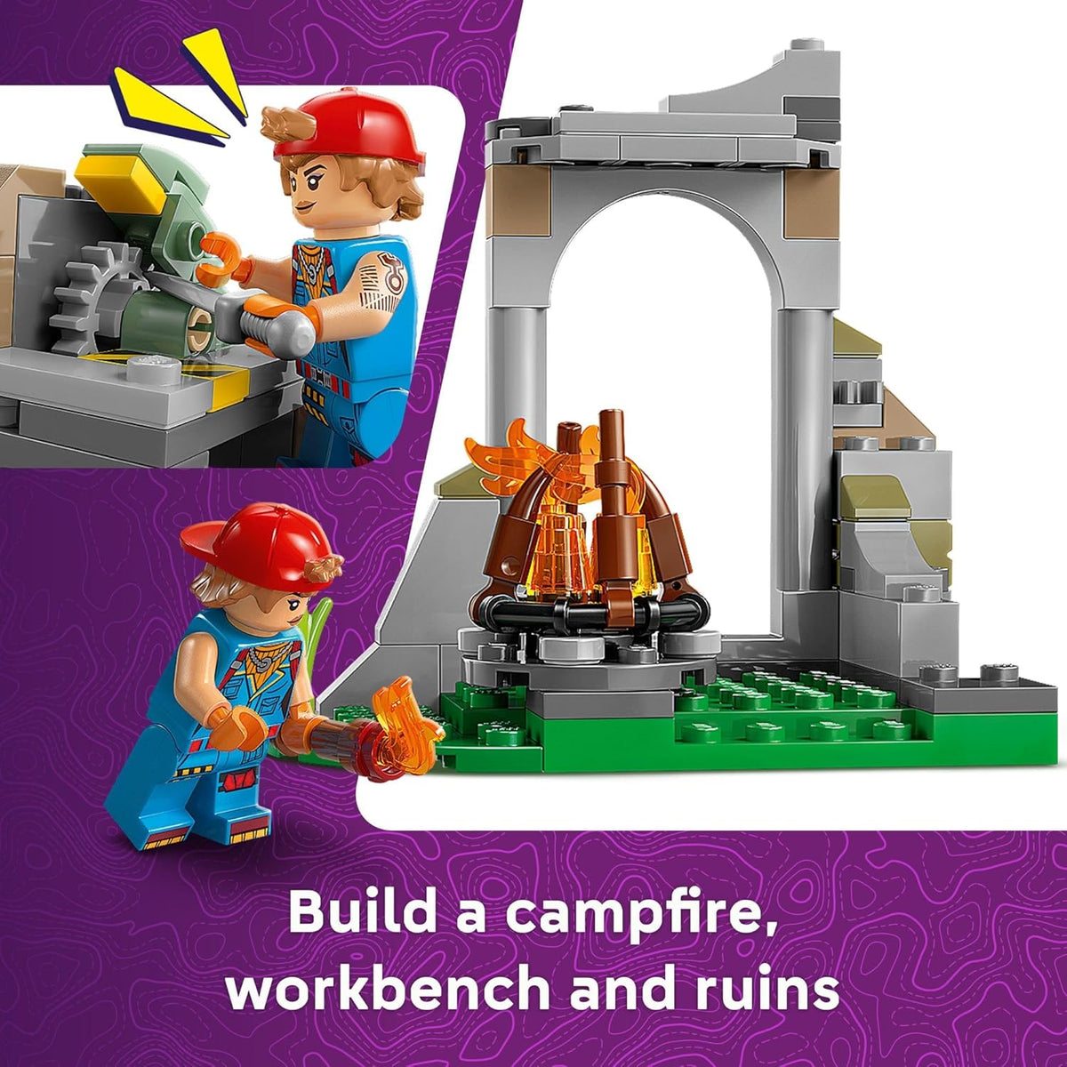 LEGO Fortnite Campamento de Peely y Sparkplug para niños -