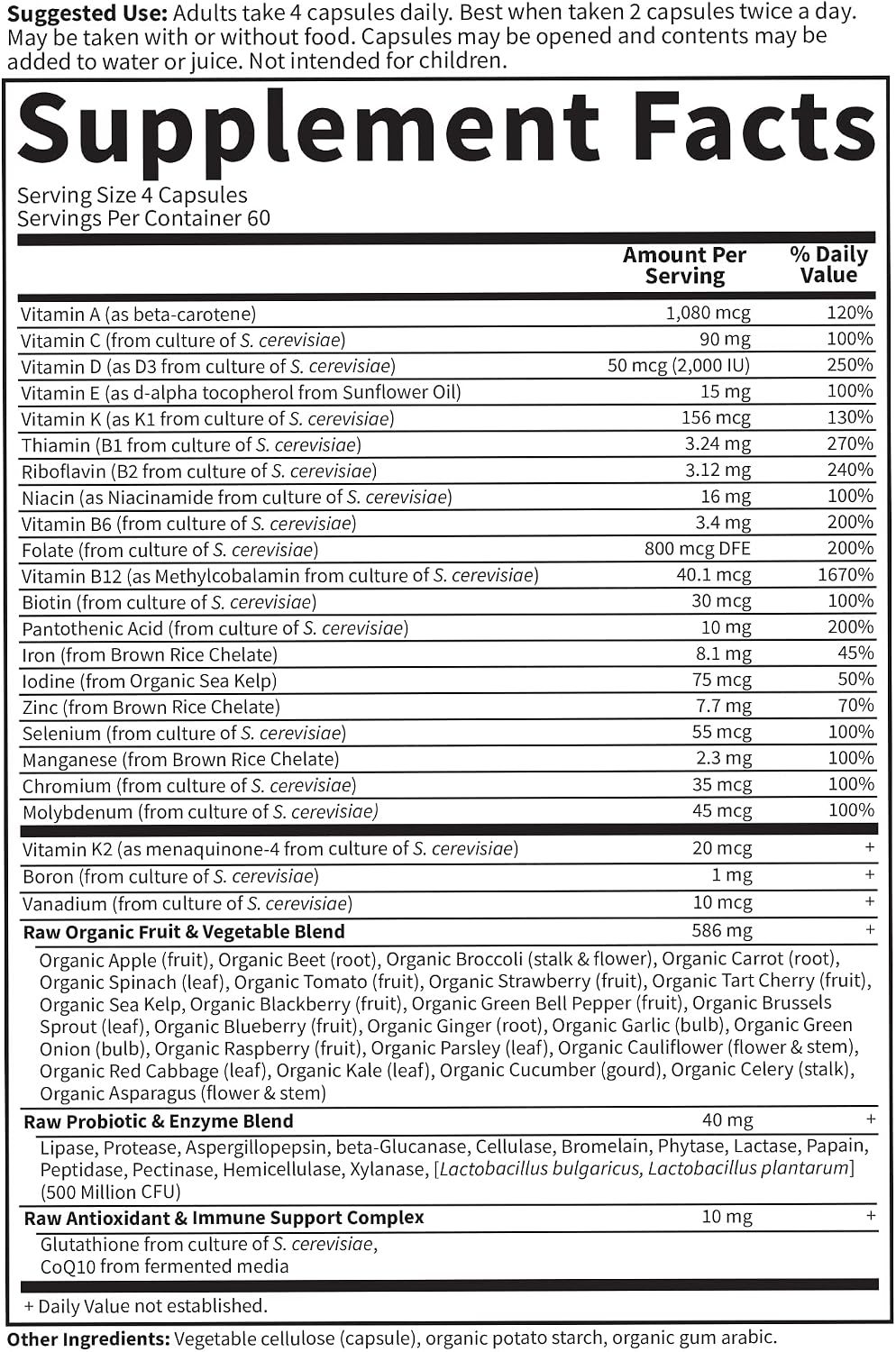 Garden of Life Multivitamínico para mujeres, Vitamin Code - Aliment...