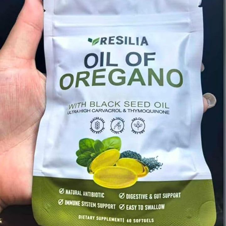 Resilia Oil Of Oregano Cápsulas blandas con aceite de semilla negra...