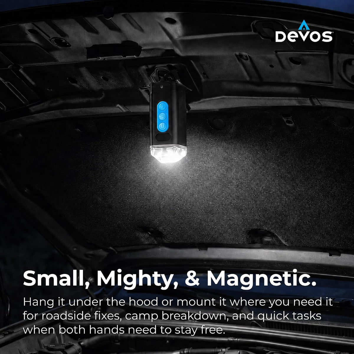 LightRanger - Luz compacta recargable de 500 lúmenes, activación de ondas manuales, modos blanco/ámbar/rojo, montaje magnético y clip, carga de teléfono USB-C, campamento, carretera, emergencia