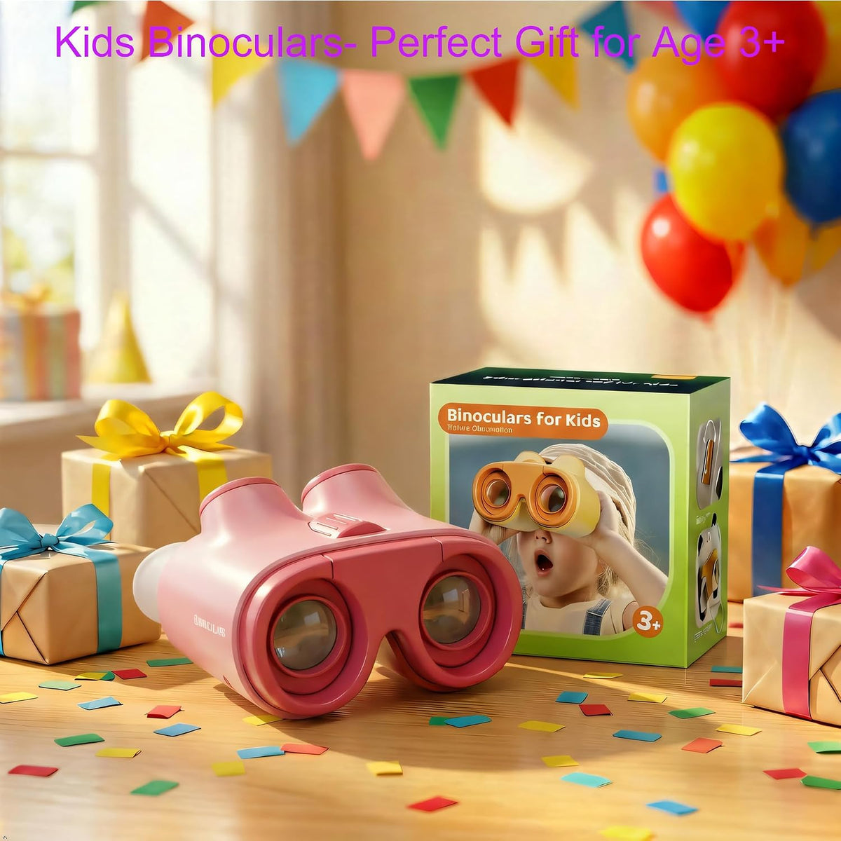 Binoculares Science Toys para Niños de 3-8 Años: Panda Look - Regalo para Niños y Niñas | Aventura al aire libre y Juguete STEM Educativo para Observación de Aves, Camping, Senderismo - Edades 3-8 Regalo de Cumpleaños para Niños y Niñas
