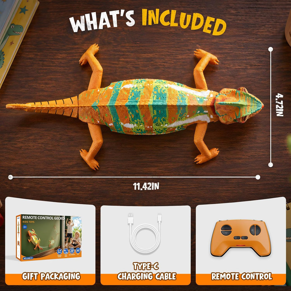HYES Camaleón de escalada en pared, lagarto RC recargable con 5 colores
