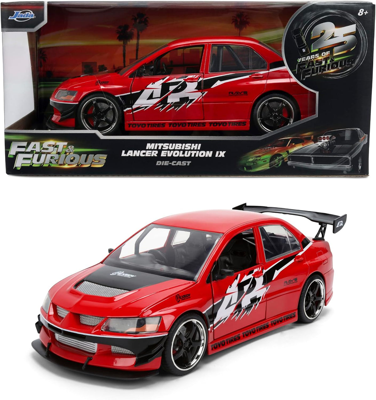Jada Fast & Furious 2006 Mitsubishi Lancer Evolution IX - Coche fundido a presión a escala 1:24