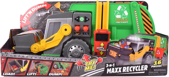 Maxx Action Juego de Camión de Basura Motorizado Grande de 19"...