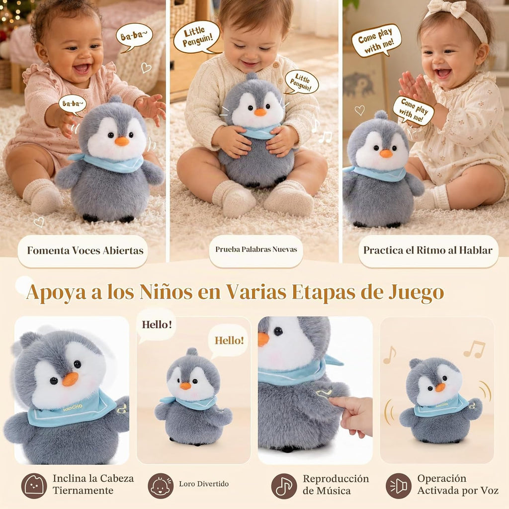 Juguete de la felpa del pingüino, 10" juguete musical interactivo