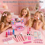Kit de maquillaje infantil de 75 piezas para niñas, juego de maquillaje de