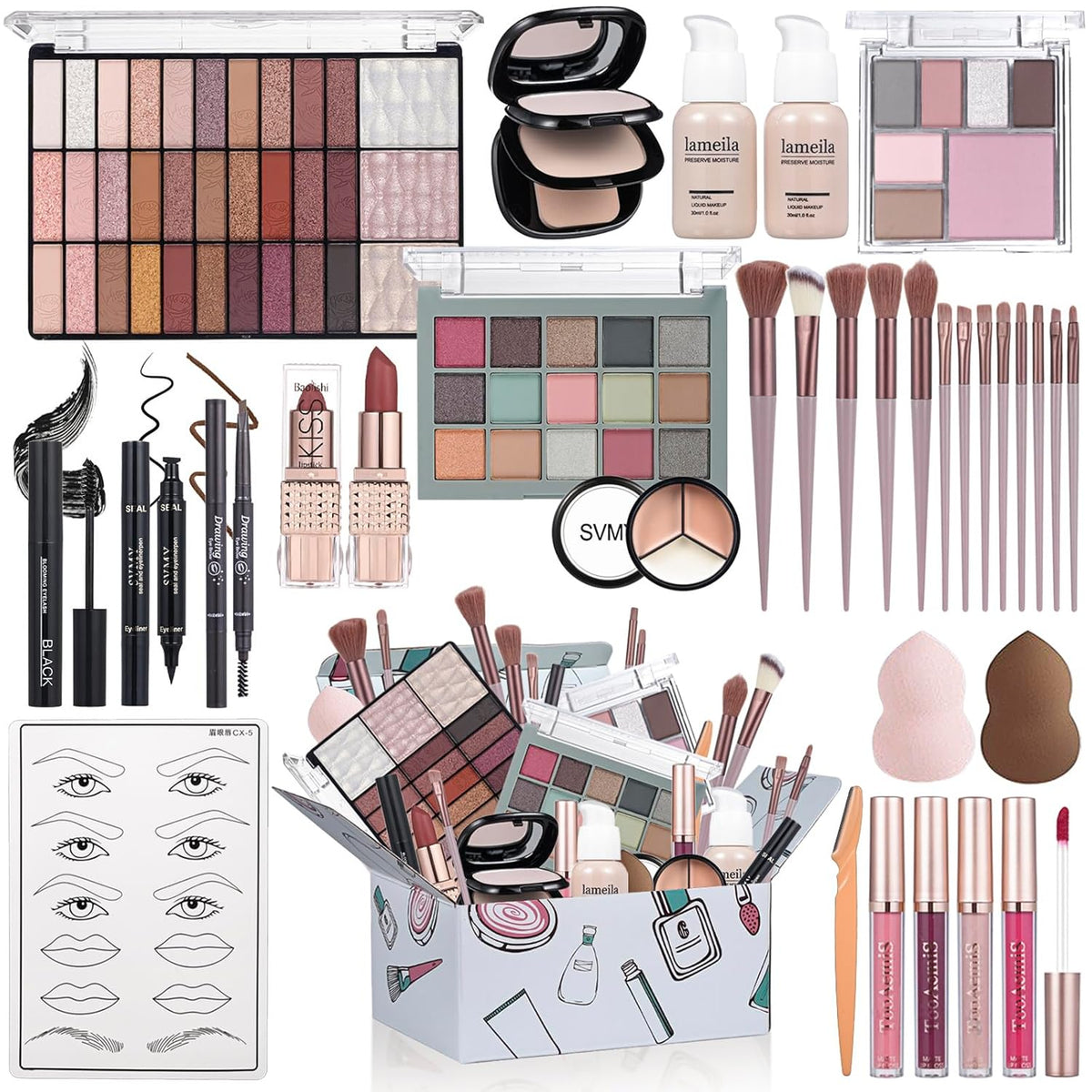 Kit completo de maquillaje todo en uno para mujeres, juego de regal...