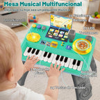 Mesa de DJ para bebés para niños pequeños, juguetes de piano