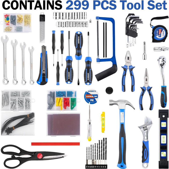 URASISTO Kit de herramientas de reparación del hogar de 366 piezas,...