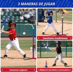 3-en-1 Baseball Set para Kids con Auto Pitching Machine