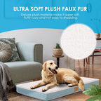 Cama ortopédica para perros grandes - Gran cama impermeable para jaula de perro con funda extraíble y lavable, soporte de espuma tipo caja de huevos, fondo antideslizante, lujosa cama de felpa para