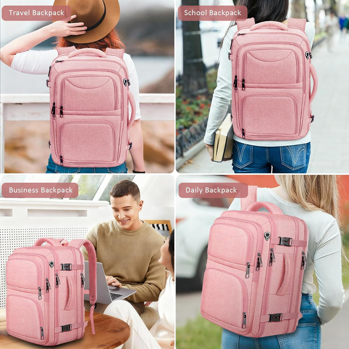 Fxcelets Mochila de viaje para mujer, mochila de transporte expansi...