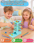 Juego de bola de caída, juego de mesa Montessori para niños de 4 a 6 años, juguete educativo preescolar para 3, 4, 5, 6 años, juego de palos de madera, juguete de habilidades motoras finas, juego de