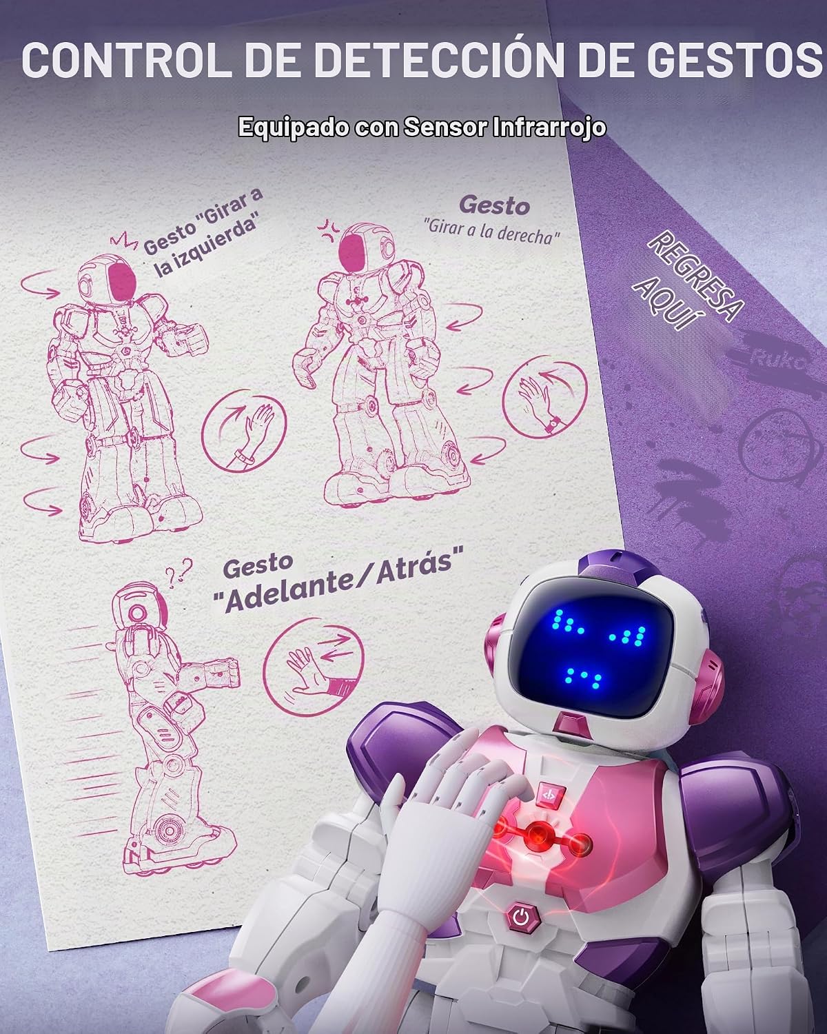 Ruko 6088 Dancing Robot para Girls con APP, Remote, y Gesture Sensing