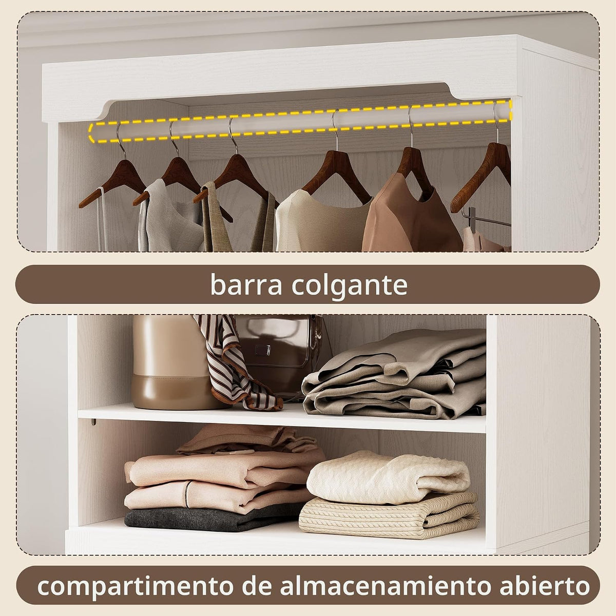Sistema de Closet Independiente IRONCK con Repisas Ajustables y 3 Cajones