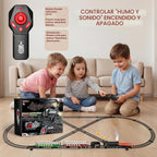 Hot Bee Train Set, juguetes de tren a control remoto con autos y pistas