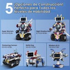 STEM Robot Kit de construcción para niños de 6 a 16 años | 603 piezas 5 en 1 | 4 modos de control | Aplicación y control remoto | Juguete robot de codificación recargable | Regalo educativo de ingeniería para niños y niñas