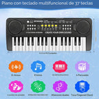 Juguetes Piano Teclado - 37 teclas Pianos Juguete musical con micrófono para niño y niña