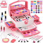Set de Maquillaje Infantil de 57 Piezas para Niñas, Set de Maquillaje Real Lavable para Niñas Pequeñas