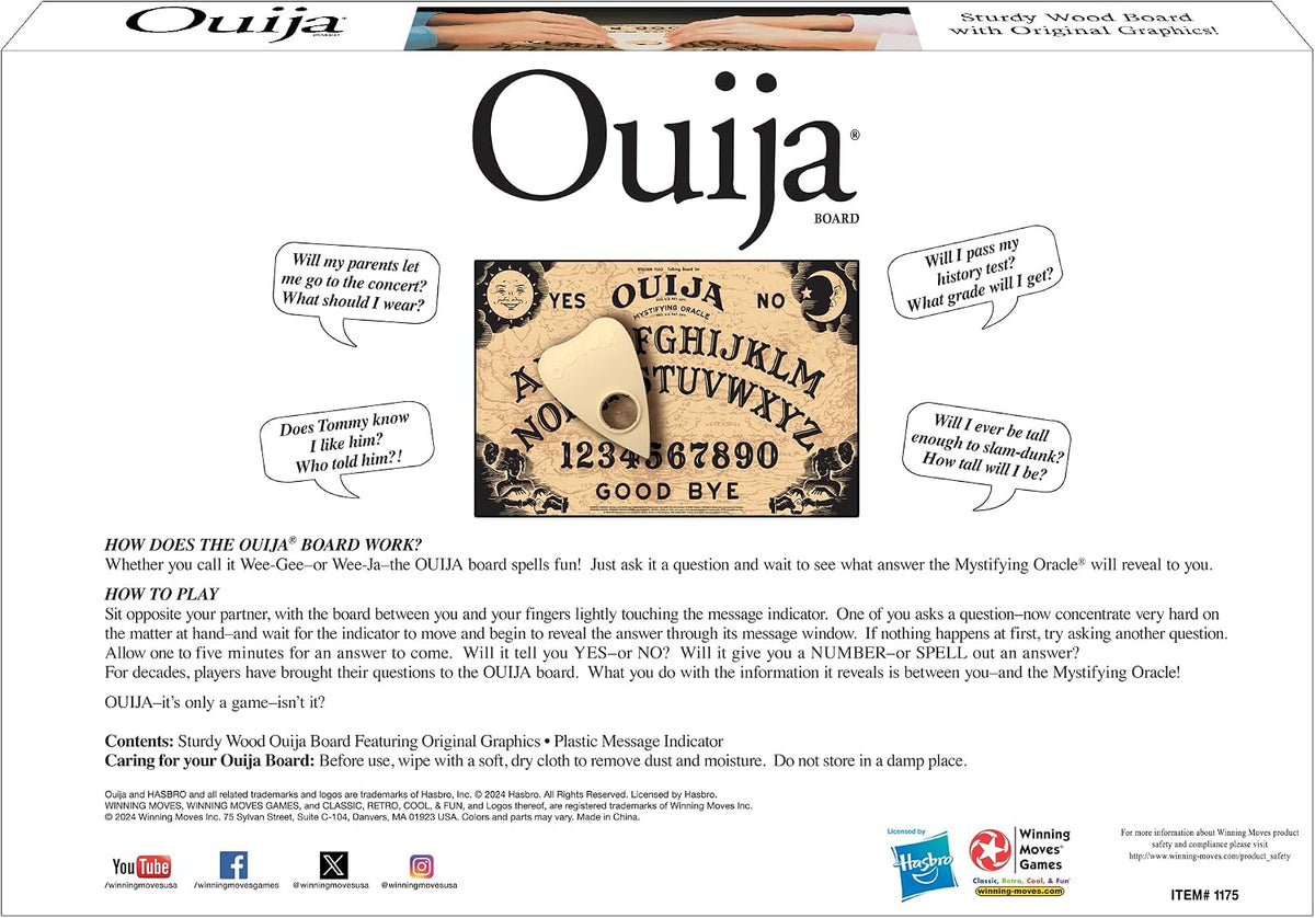Juego de mesa clásico Ouija con ilustraciones de los años 90 de Winning Moves Games USA