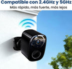 realhide Cámaras de seguridad inalámbricas para exteriores, 2K alimentado por batería AI Detección de Movimiento Spotlight Sirena Alarma WiFi Cámara de vigilancia para el hogar, conversación de 2 vías