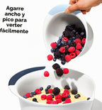 OXO, juego de 3 cuencos para mezclar de plástico Good Grips – Asas de Blueberry, Jam & Seltzer, 4.7 LITROS, Grande