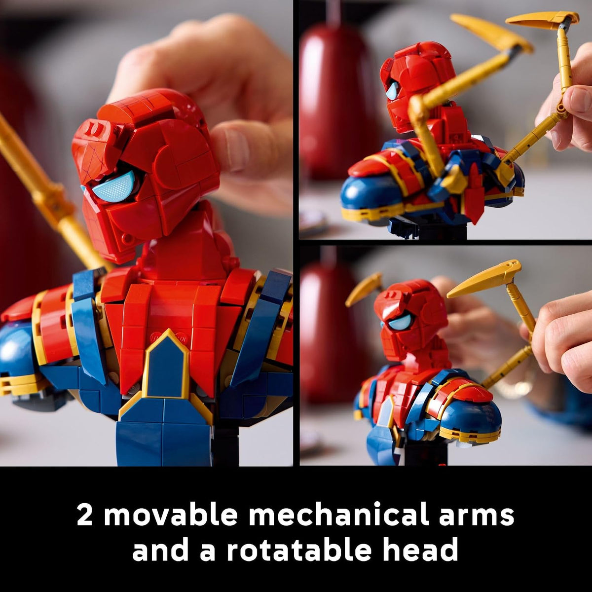 LEGO Marvel Iron Spider-Man Bust coleccionable – Kit de construcción para adultos a partir de 18 años – Incluye minifigura de Iron Spider-Man – Modelo coleccionable para fanáticos de superhéroes