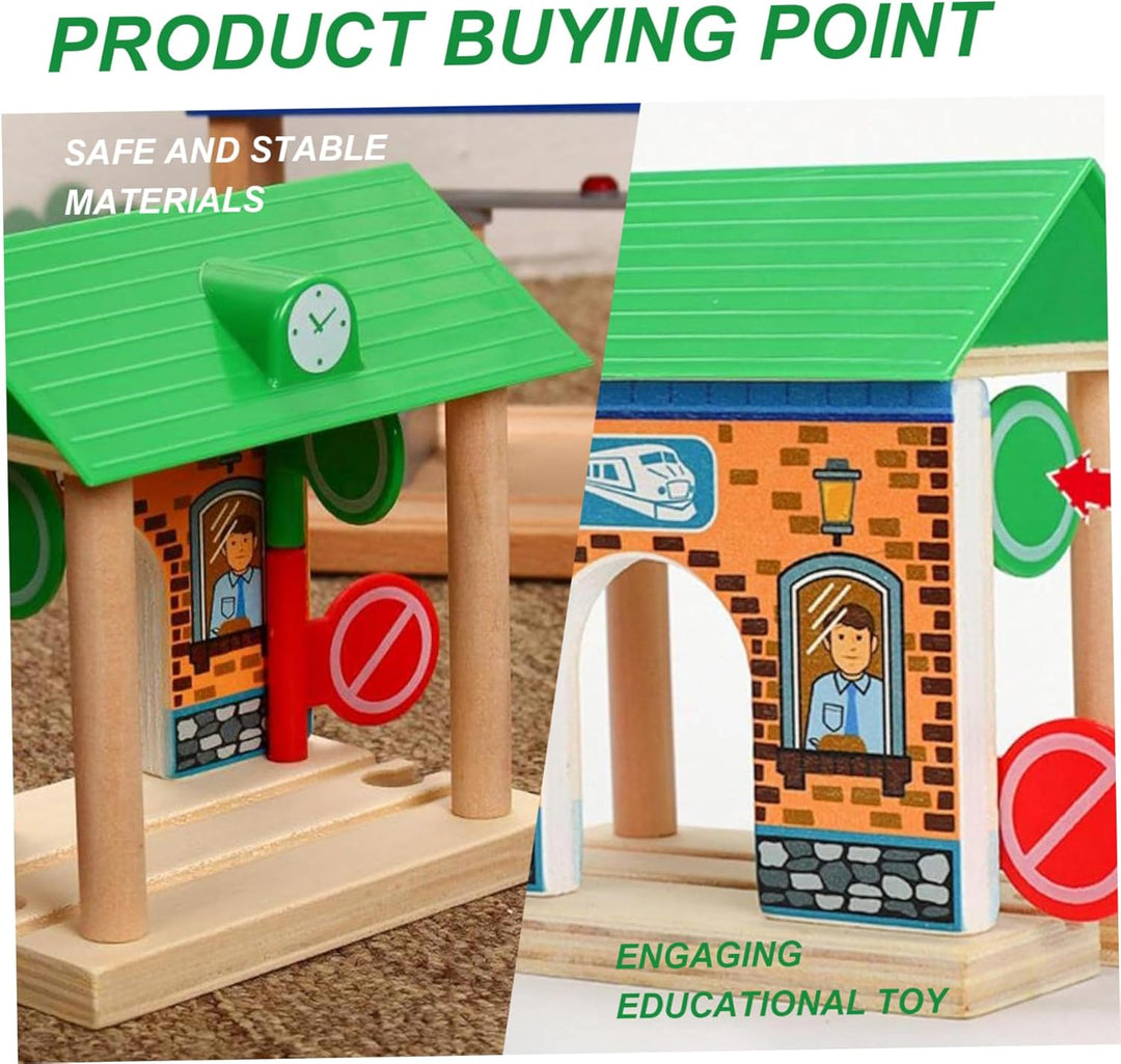 Wooden Train Station Safe Natrual Wooden Train Track
