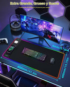 Alfombrilla de mouse magnética de carga inalámbrica para juegos, 31.5 x