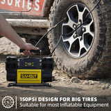 SAMOUT Compresor de aire digital de 12 V, inflador portátil para to...