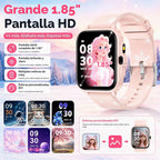 Reloj inteligente para niños de 5 a 12 años, juegos de funciones Ai con pantalla táctil HD, con cámara de video, reproductor de música, podómetro, ritmo cardíaco, rastreador de sueño, regalos de Navidad y cumpleaños para niñas (rosa, 1.85 pulgadas)