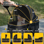 Zoosky Cochecito para mascotas 3 en 1 con transportador extraíble, cochecito plegable para perros y gatos pequeños/medianos, impermeable, todo terreno, con parasoles, asiento de coche