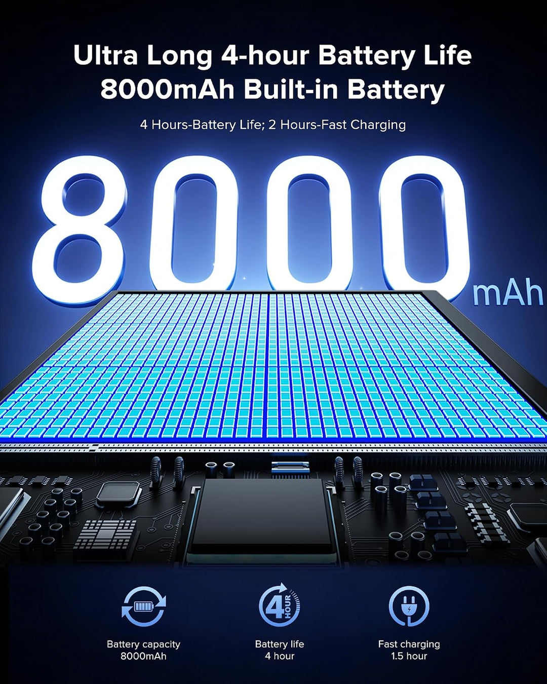 EVICIV Monitor portátil inalámbrico con batería de 8000 mAh, 15.6 p...