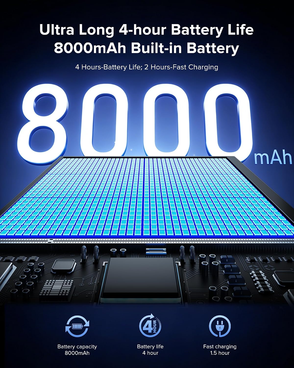 EVICIV Monitor portátil inalámbrico con batería de 8000 mAh, 15.6 p...
