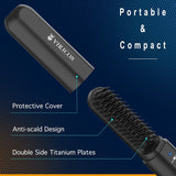 VIKICON - Alisador de barba para hombre, peine térmico 2 en 1 para...