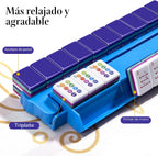 American Mahjong - Juego de azulejos de 160 azulejos acrílicos con 4 estantes y empujadores de azulejos Mahjong todo en uno, 12 diseños del zodiaco, colores de 4 capas, 100 fichas, 3 dados