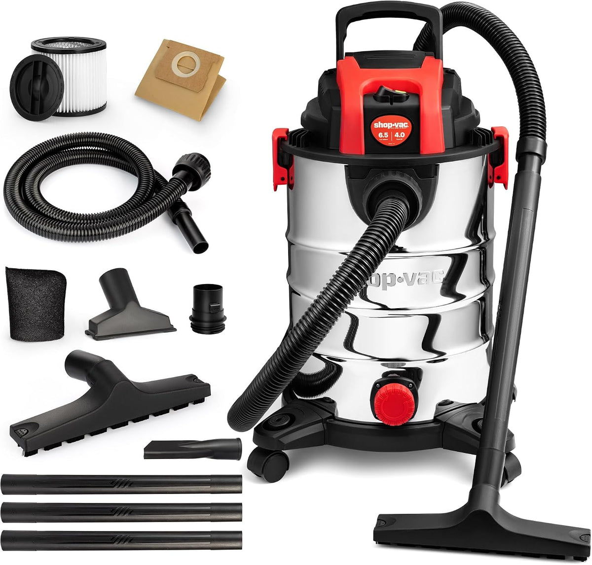 Shop-Vac - Aspiradora húmeda/seca de 6.5 galones y 4.0 HP con función de soplador