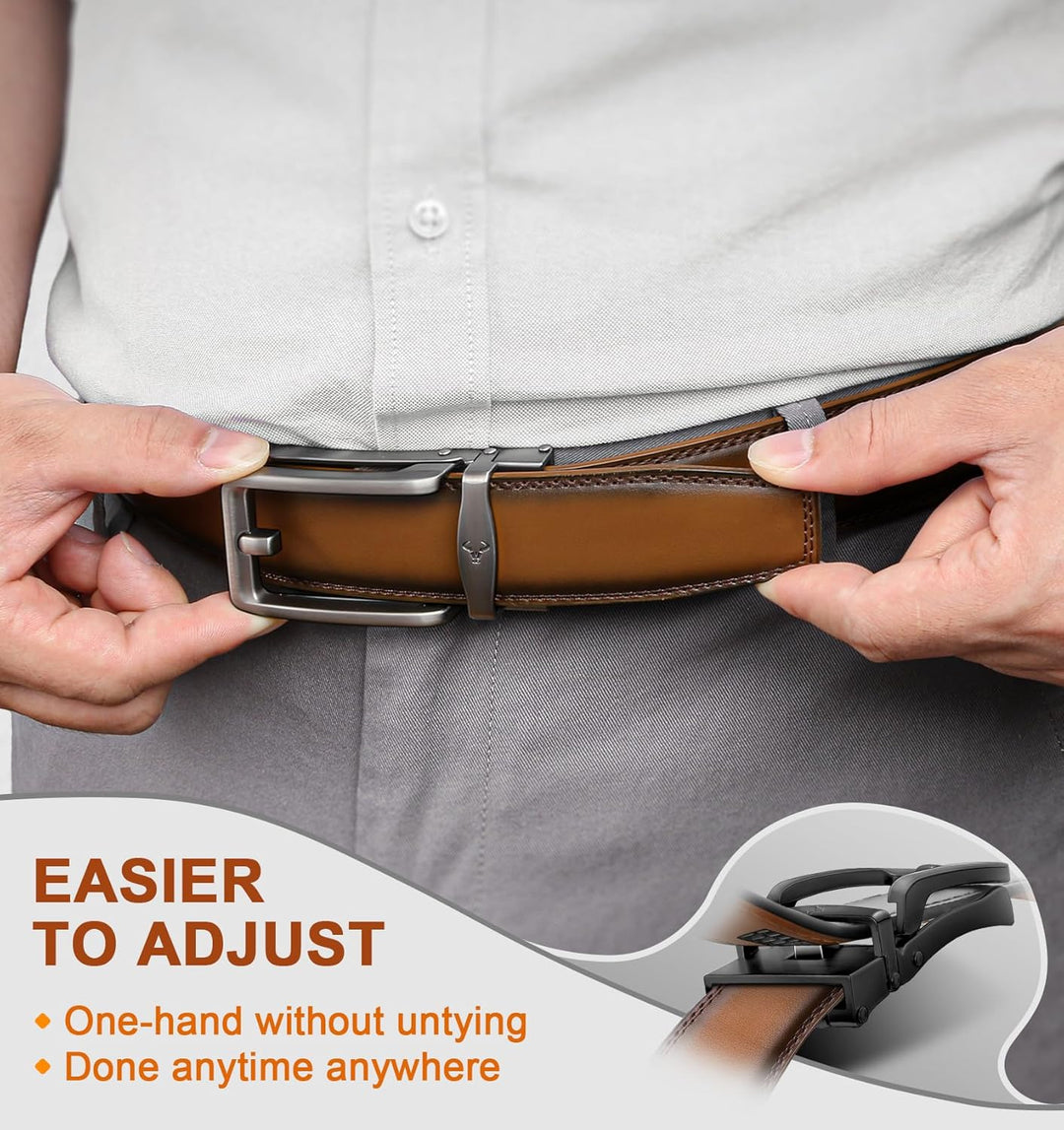 BULLIANT Cinturón de trinquete para hombre, 2 unidades, cinturón de...