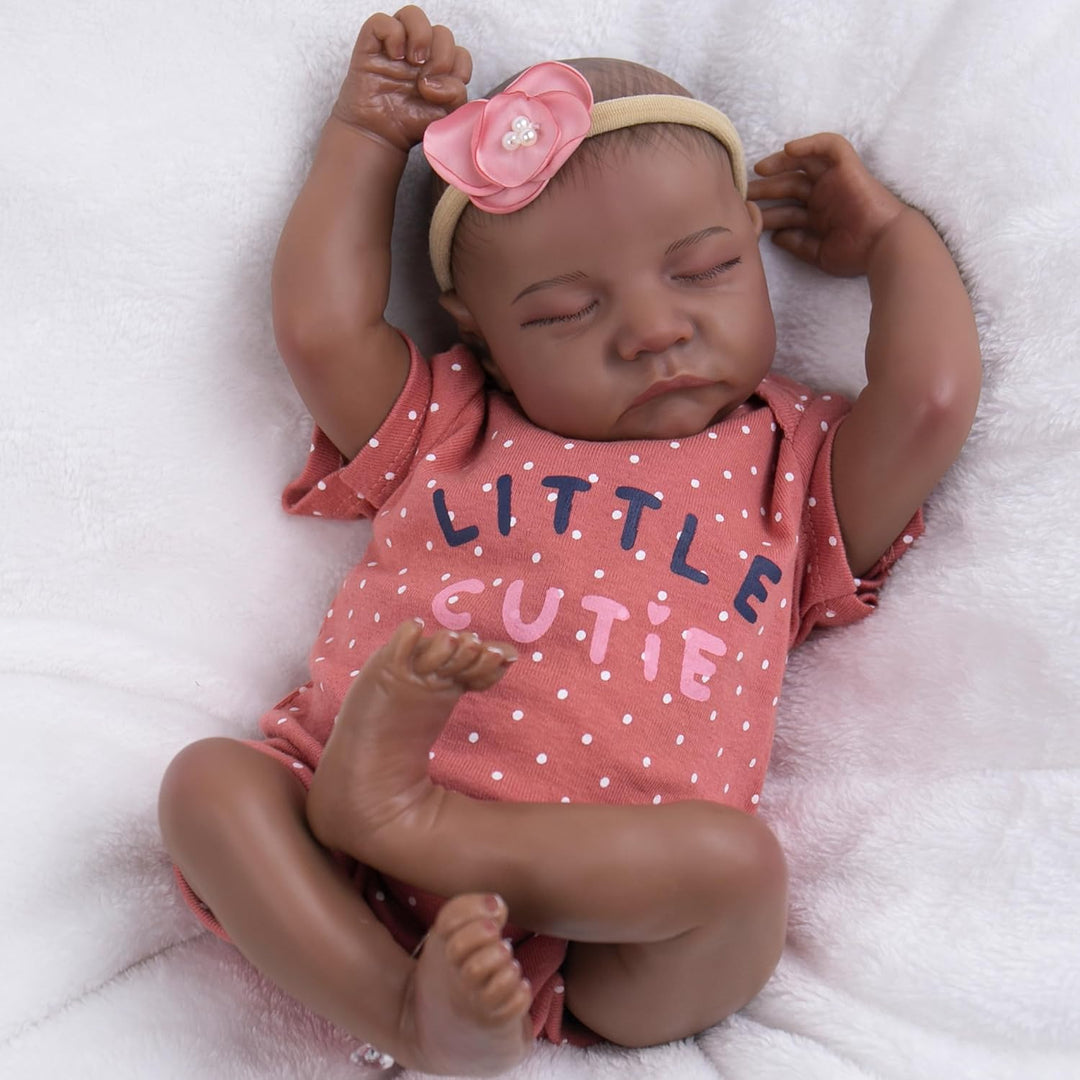 Milidool Muñeca Reborn Baby Girl de 18 pulgadas, realista, afroamer...