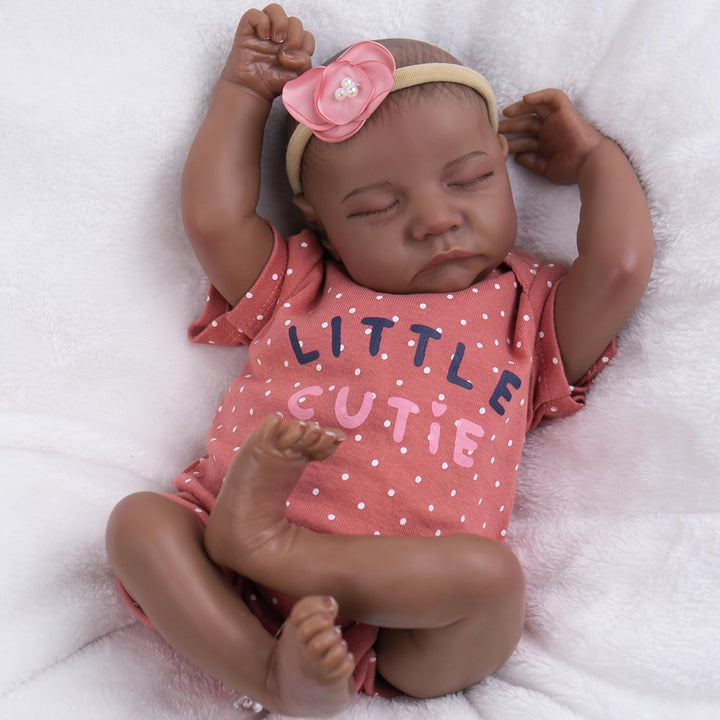 Milidool Muñeca Reborn Baby Girl de 18 pulgadas, realista, afroamer...