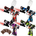 Paquete de 4 lanzadores de gel con accesorios ricos, salpicaduras automáticas de 12 Orby por segundo, batería recargable de 7.4 V, juguete de actividades de equipo al aire libre para mayores de