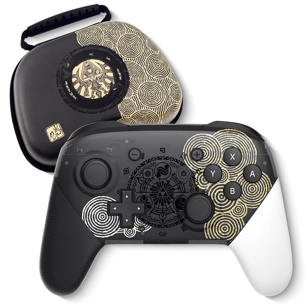 Controlador Pro Inalámbrico YKASEK para Switch con Estuche de Transporte, Gamepad Remoto compatible con Switch, NFC/Vibración Dual/Captura de Pantalla/Función de Activación, Negro/Blanco