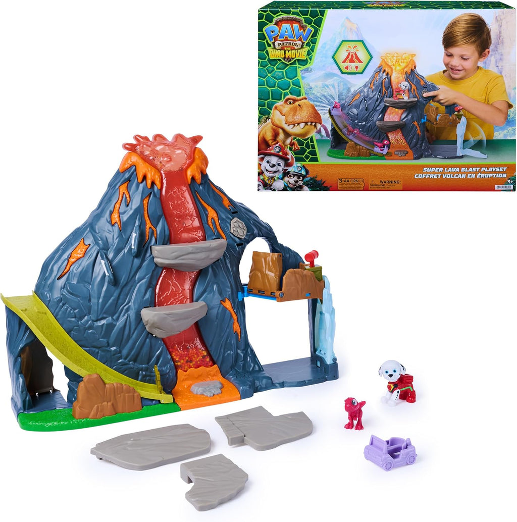 PAW Patrol Dino Movie Super Lava Blast Volcano Playset con 2 Figures