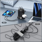 Regleta protectora contra sobretensiones de torre 2100J - 10 tomacorrientes, 2 USB-C (20 W PD), 2 USB-A, cable de extensión de enchufe plano de 6.5 pies para oficina en casa, dormitorio, escritorio