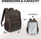 LEATHER VILLAGE Mochila de cuero para hombre de trabajo, Marrón desteñido
