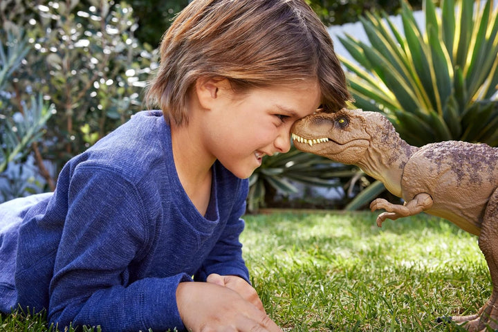 Mattel - Figura de acción de dinosaurio T. rex de Jurassic World co...