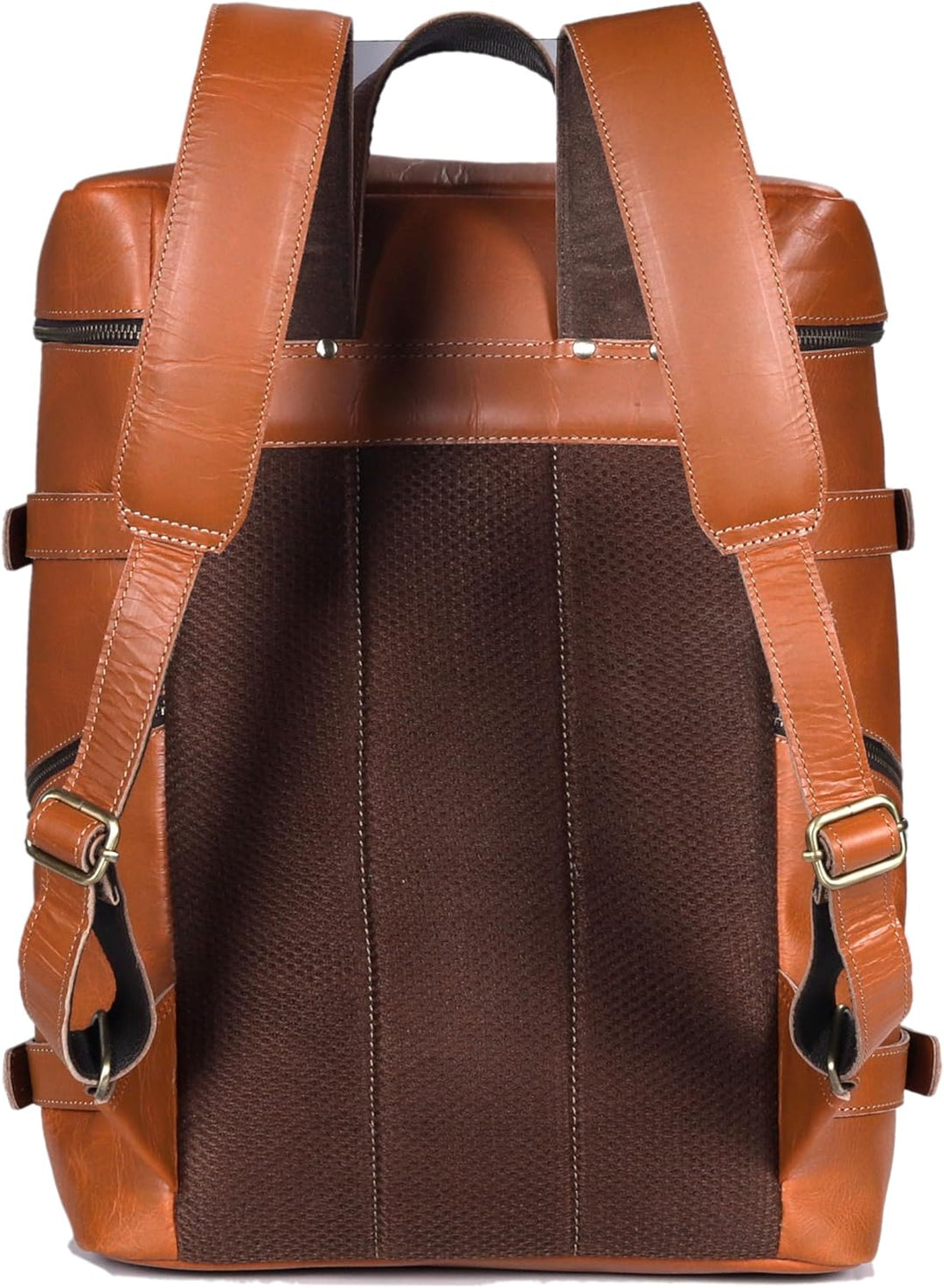 HLC Mochila de cuero genuino para computadora portátil para hombres...