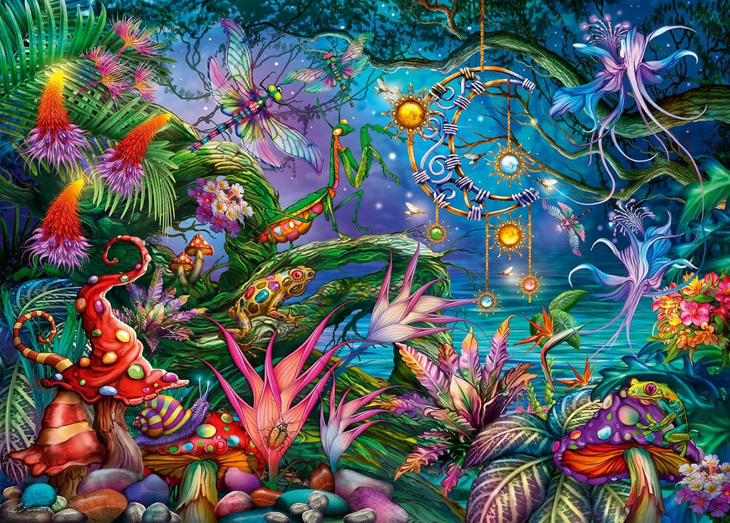 Ravensburger Rainbow Reverie - Rompecabezas de 1000 piezas | Escena de jardín encantado por Ciro Marchetti | Piezas ecológicas y cortadas con precisión