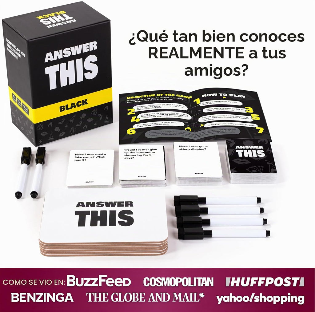 Responde esto - ¿Qué tan bien conoces a tus amigos cercanos? - Divertido juego de cartas de fiesta para adultos - Tarjetas de conversación geniales para una noche de juegos