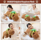 SQEQE - Peluche con peso de capibara con mochila de tortuga